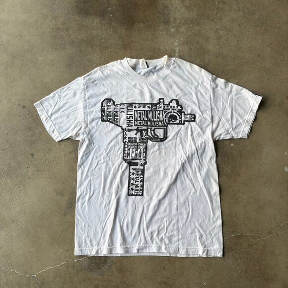 VTG 90S Y2K METAL MULISHA GUN UZI T-SHIRT GRUNG SKATE EMO PUNK MENS LARGE - Picture 1 of 6